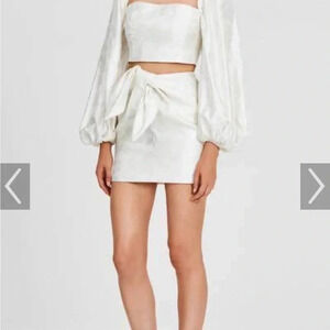 Significant Other Roselle brocade metallic mini skirt